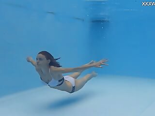 Windy weather swimming pool..