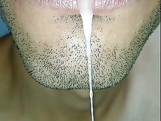 Cum encircling my mouth,..