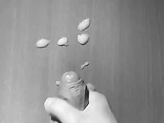 Creamy cumshot on the table..